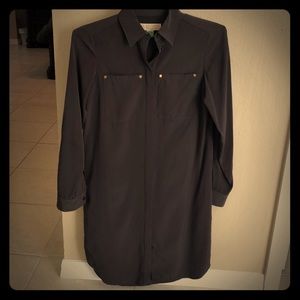 Michael Kors brown long sleeve button up dress